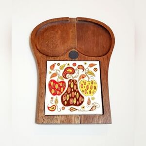 Vintage Fred Press MCM Ceramic Harwood Cheese Board